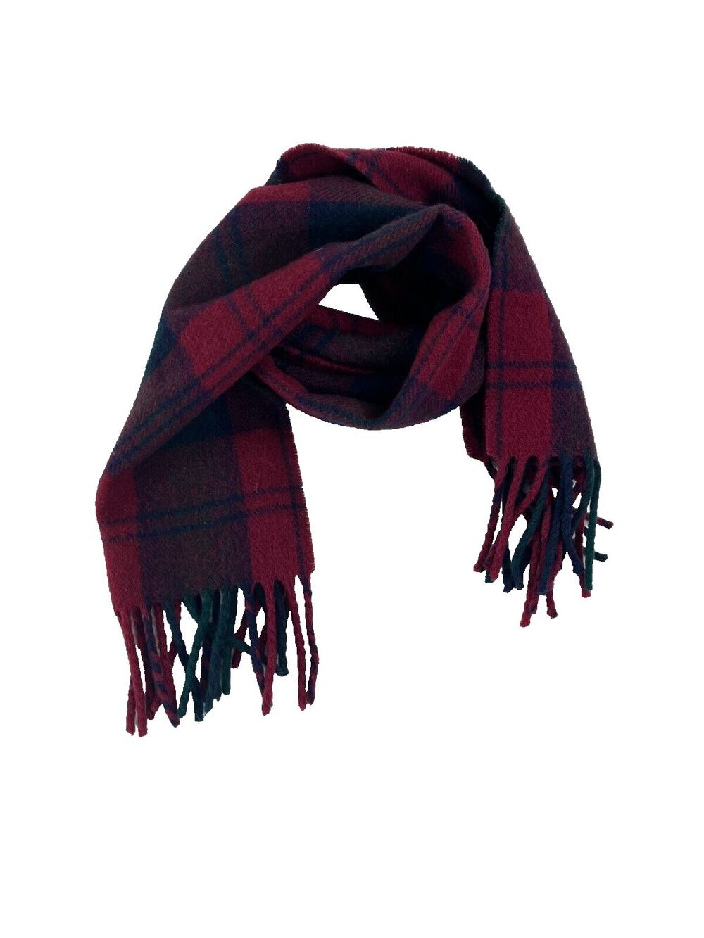 2-2 JAMES PRINGLE WEAVERS Lindsay Scarf Plaid Red/Green 100% Wool Red